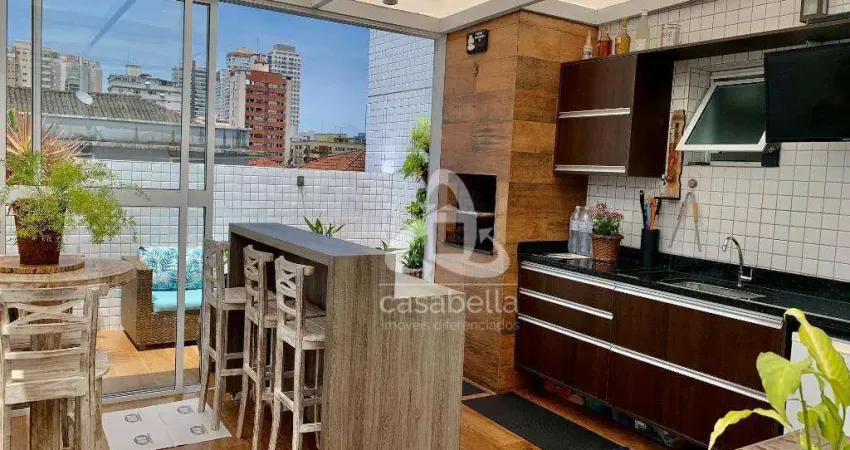 Apartamento com 2 dormitórios à venda, 102 m² por r$ 990.000,00 - embaré - santos/sp