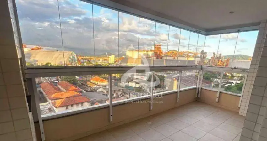 Apartamento com 3 dormitórios para alugar, 92 m² por R$ 6.002,00/mês - Ponta da Praia - Santos/SP