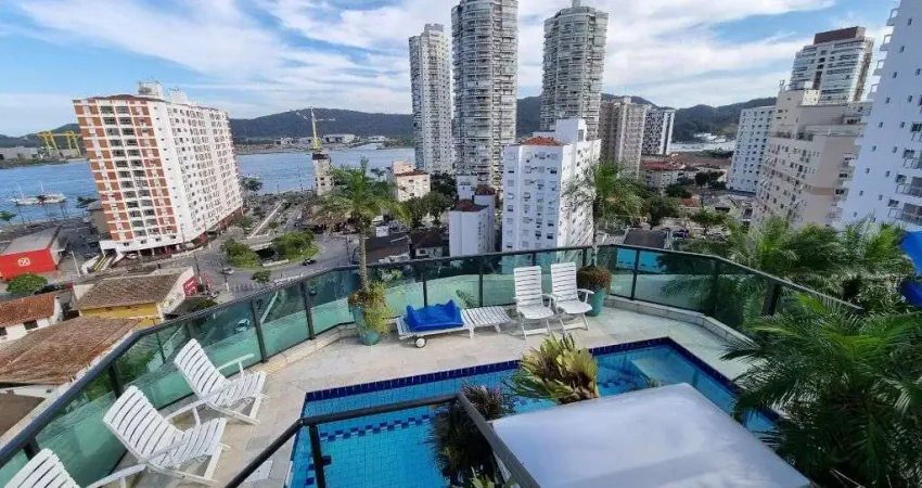 Cobertura com 4 dormitórios à venda, 493 m² por R$ 3.900.000,00 - Ponta da Praia - Santos/SP