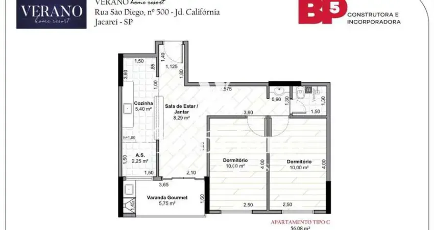 Oportunidade apto 56m² 2 dorm. - cond. verano home resort – jd. califórnia