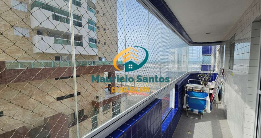 Apartamento em Mongaguá, bairro Jardim Marina, 2 dormitórios sendo 1 suíte, sacada com vista mar, Residencial com lazer, piscinas na cobertura