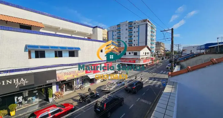 Apartamento quitinete para locação em mongaguá, centro da cidade, 1 dormitório, ampla sacada, próximo a comércios de diversos segmentos