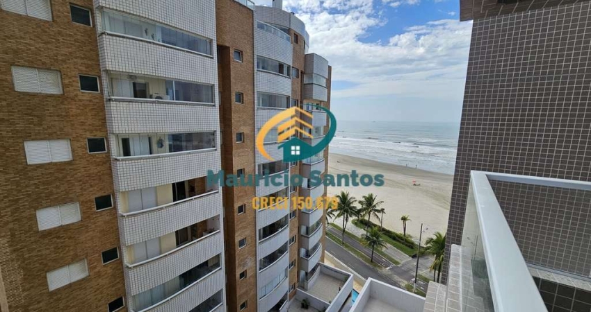 Apartamento em Praia Grande, bairro Jardim Real, 1 suíte, banheiro social, sacada gourmet com vista mar, Residencial frente ao mar com lazer completo!!