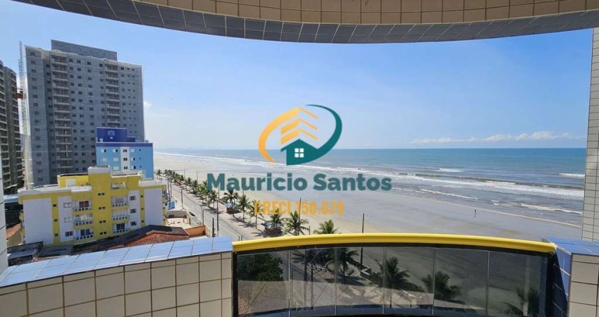 Apartamento em Mongaguá, bairro Vera Cruz, vista para o mar, 2 dormitórios sendo 1 suíte, Residencial frente ao mar!