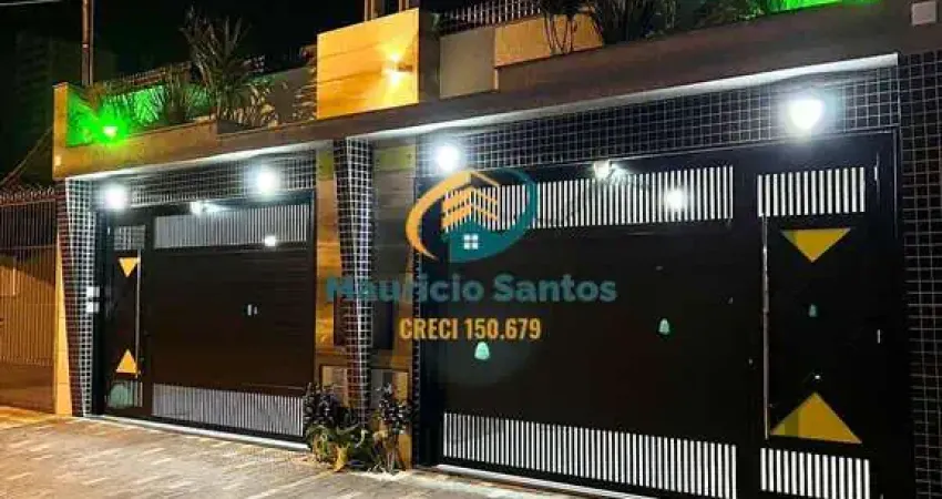 Casa geminada de alto padrão em praia grande, bairro vilamar, 3 dormitórios sendo 2 suítes, ar condicionado, lavabo, área gourmet, hidromassagem, próximo a praia!!