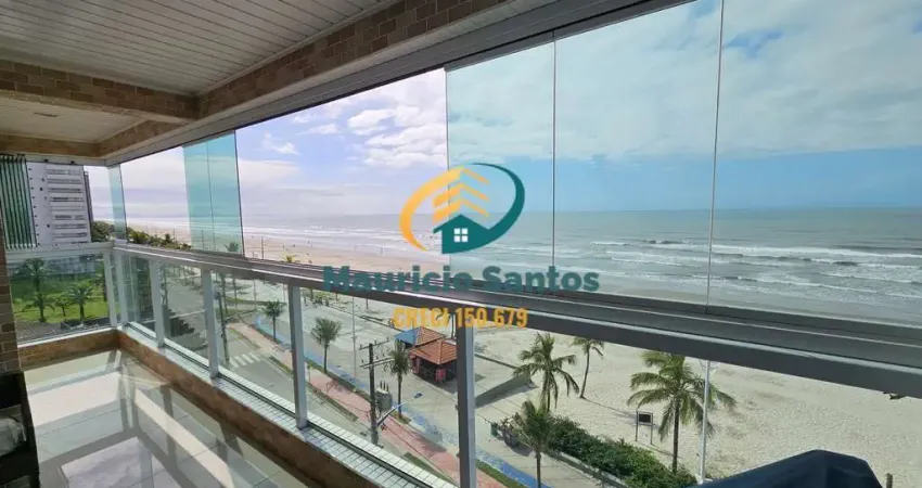 Apartamento em mongaguá, bairro vila são paulo, mobiliado, vista permanente para o mar, 3 dormitórios sendo 1 suíte, sacada gourmet, residencial com lazer.