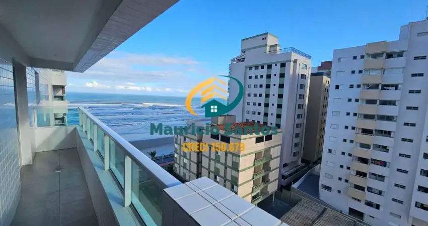 Apartamento em mongaguá, centro da cidade, vista para o mar, 2 dormitórios sendo 1 suíte, sacada gourmet com vista para o mar, lazer com piscinas.