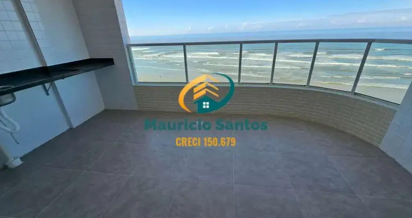 Apartamento em mongaguá, bairro vila atlântica, vista permanente para o mar, 2 dormitórios sendo 1 suíte, sacada frente ao mar, residencial com lazer completo!!