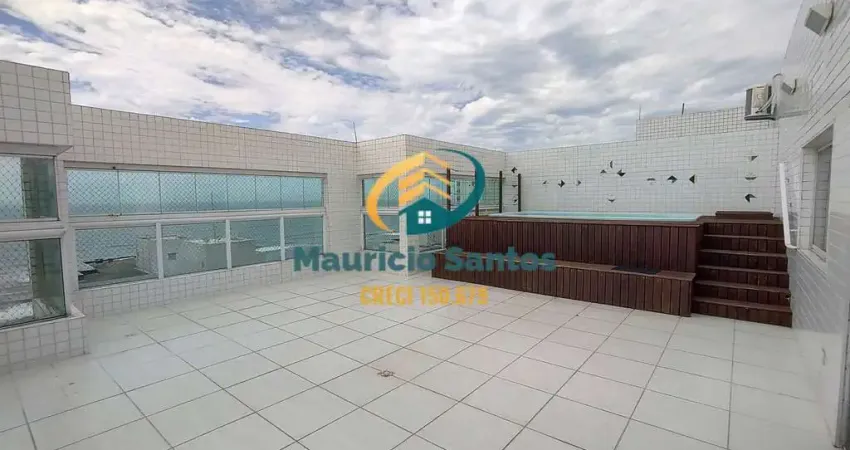 Apartamento cobertura linear em mongaguá, bairro centro, 3 dormitórios, mas planta para 4 dormitórios sendo 2 suítes, piscina com vista para o mar.