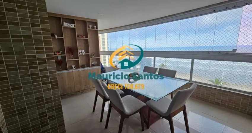 Apartamento alto padrão em mongaguá, bairro vera cruz, mobiliado e decorado, 3 dormitórios, 2 suítes, sacada gourmet, vista ao mar permanente, residencial lazer completo, piscinas borda infinita!