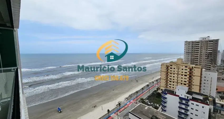 Apartamento em mongaguá, bairro vila são paulo, semimobiliado, 2 dormitórios sendo 1 suíte, vista para o mar, residencial frente ao mar com lazer completo, piscinas.