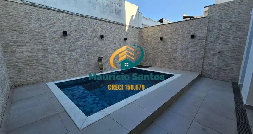 Sobrado geminado em mongaguá, bairro jardim aguapeú, novo e com 3 suítes, lavabos e demais dependências, churrasqueira e piscina privativas!!