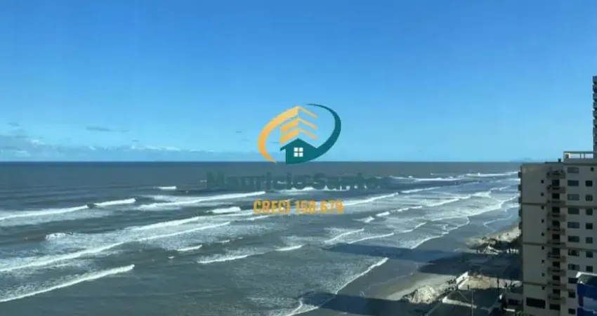 Apartamento em mongaguá, bairro vila são paulo, semimobiliado, moderno, 2 dormitórios sendo 1 suíte, vista para o mar, residencial frente ao mar e com lazer completo.