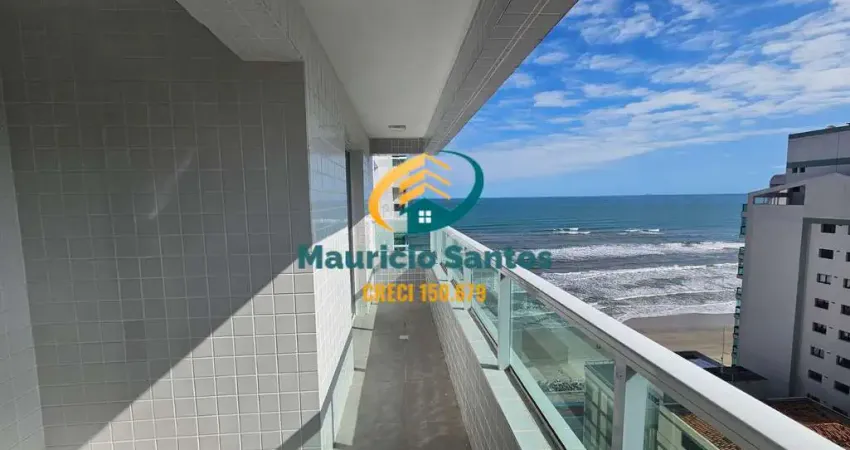 Apartamento em mongaguá, bairro centro, residencial frente ao mar, lazer completo, 2 dormitórios sendo 1 suíte, sacada gourmet com vista para o mar.