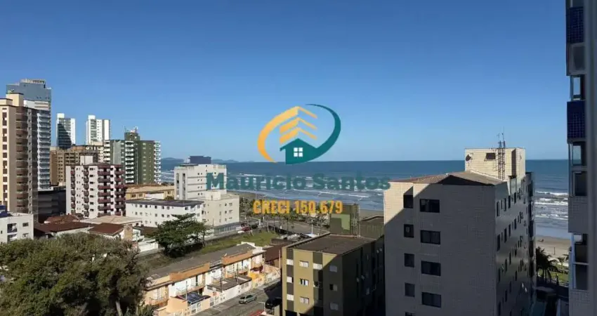 Apartamento em praia grande, bairro vila caiçara, 2 dormitórios sendo 1 suíte, sacada gourmet com vista mar, residencial com lazer, piscina.