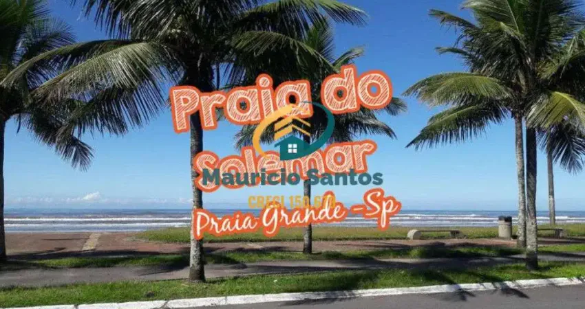 Apartamento em praia grande, bairro solemar, mobiliado, 1 dormitório e demais dependências, residencial com lazer, quadra do mar!