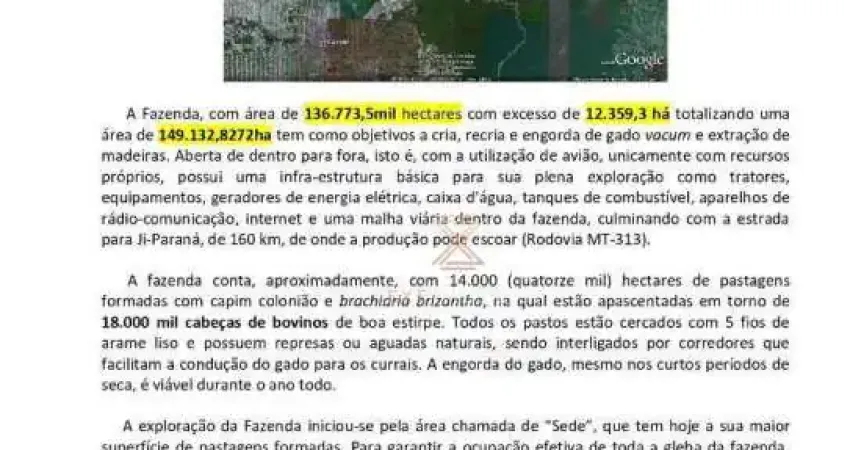Fazenda à venda, 1491320000 m² por R$ 800.000.000 - Zona Rural - Rondolândia/MT