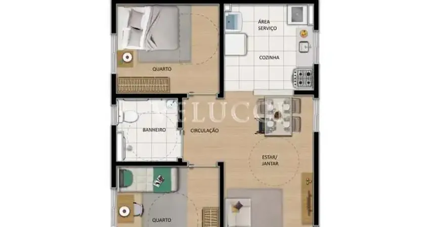 Apartamento com 2 quartos à venda na Rua Guarda Municipal José Faria, SN, Parque do Café I, Monte Mor