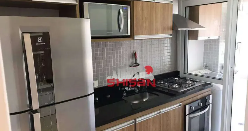 Apartamento de 50m² mobiliado com 1 vaga de garagem.