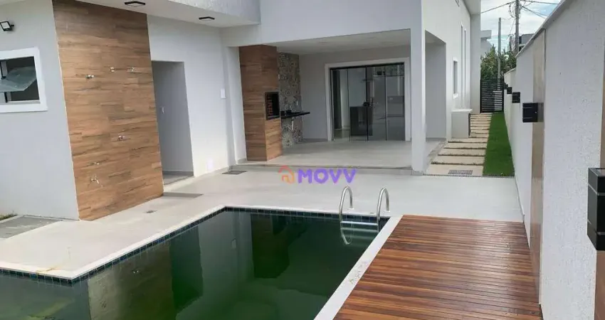 Excelente casa linear no Condomínio Alphaville 1 Lote 08 Quadra M Inoã/Maricá •185.11 mts de área construída •Cisterna de alvenaria 9.000lts •piscina