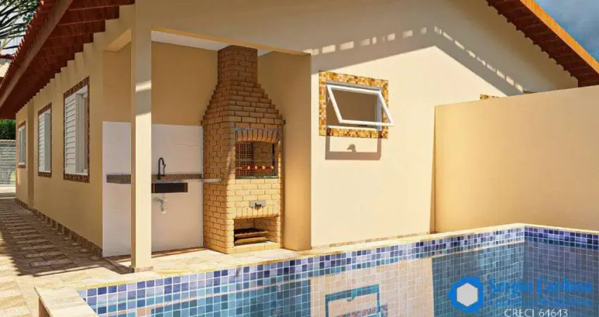 CASAS NOVAS 2 QUARTOS ÓTIMO ACABAMENTO PISCINA E CHURRASQUEIRA ITANHAÉM/SP