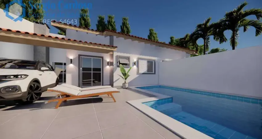 CASA NOVA 60M DO MAR! 2 QUARTOS COM PISCINA ITANHAÉM/SP