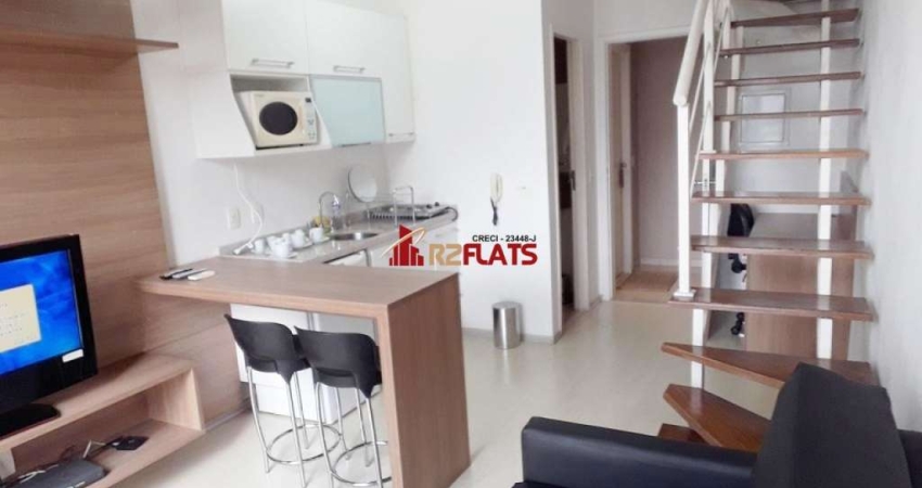 Flat com 1 quarto para alugar na Rua Flórida, 1790, Brooklin, São Paulo
