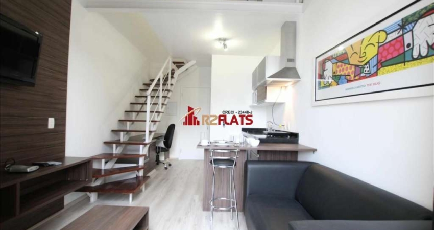 Flat com 1 quarto para alugar na Rua Flórida, 1790, Brooklin, São Paulo