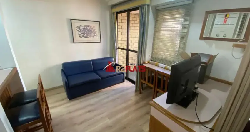Flat com 1 quarto para alugar na Avenida Ibijaú, 364, Moema, São Paulo