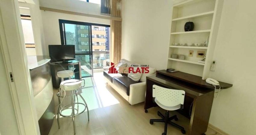 Flat com 1 quarto para alugar na Avenida Ibijaú, 355, Moema, São Paulo