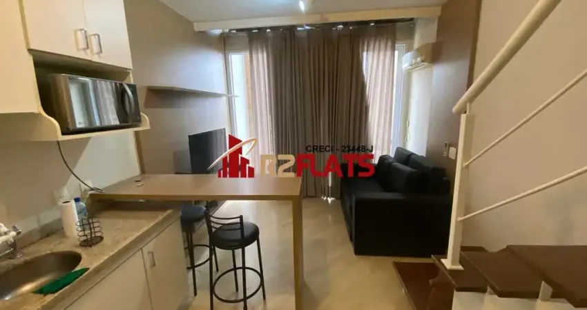 Flat com 1 quarto para alugar na Rua Flórida, 1790, Brooklin, São Paulo