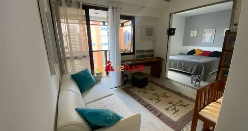 Flat com 1 quarto para alugar na Avenida Ibijaú, 364, Moema, São Paulo