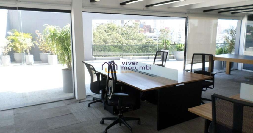 Cobertura comercial no Real Parque com área aberta para happy hour