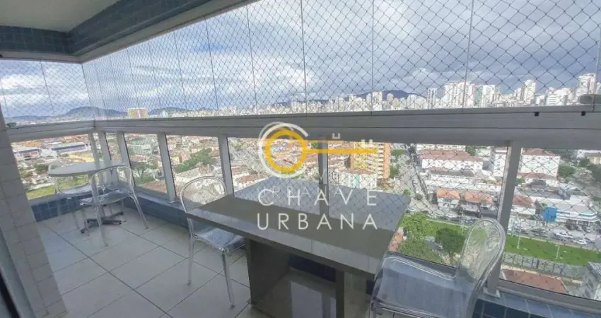 Apartamento com 1 dormitório para alugar, 56 m² por r$ 4.002,00/mês - boqueirão - santos/sp