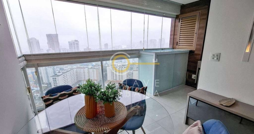 Apartamento com 1 dormitório para alugar, 48 m² por R$ 5.000,02/mês - Ponta da Praia - Santos/SP