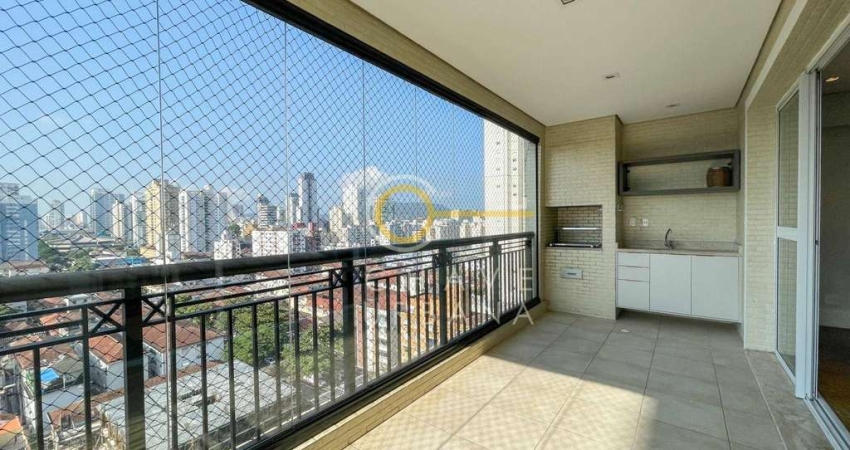Apartamento com 3 dormitórios, 150 m² - venda por R$ 1.980.000,00 ou aluguel por R$ 13.000,00/mês - Embaré - Santos/SP