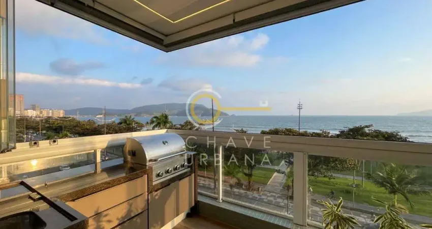 Apartamento com 4 suítes frente a praia para alugar, 230 m² por R$ 18.000/mês - Embaré - Santos/SP