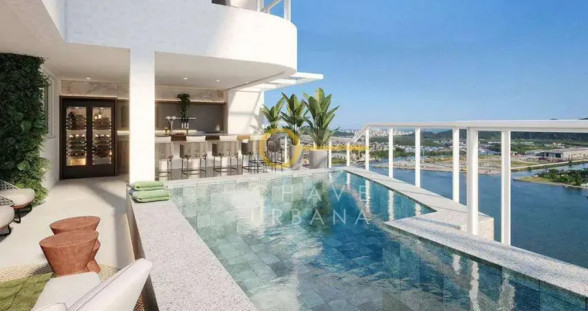 Apartamento duplex com 4 dormitórios à venda, 300 m² por r$ 6.600.000,00 - ponta da praia - santos/sp