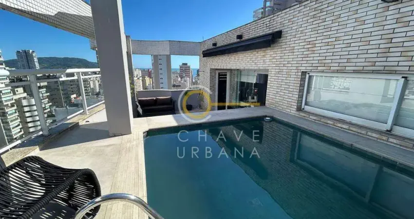 Cobertura com 4 dormitórios à venda, 250 m² por r$ 4.250.000,00 - boqueirão - santos/sp