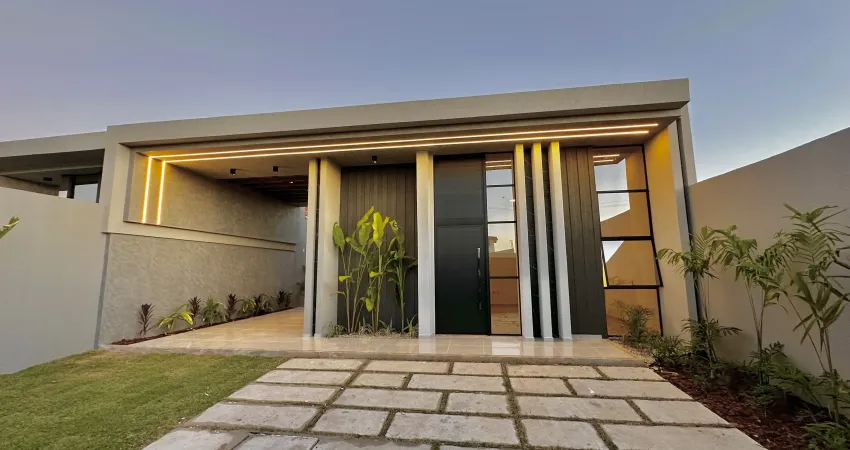 Eusébio - casa plana de esquina em projeto moderno em  super lote de 11 x 33m.