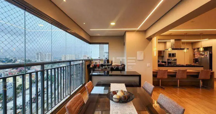 Apartamento Alto Padrão com 128 m² de área privativa, varanda gourmet com uma maravilhosa vista panorâmica.