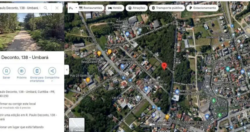 Terreno à venda na Rua Paulo Deconto, 138, Umbará, Curitiba