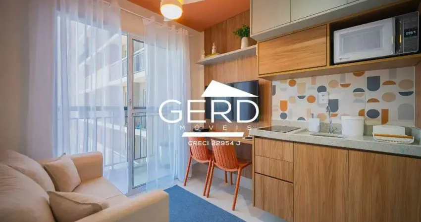 Apartamento 24m² com vista livre, piscina e coworking em localização estratégica