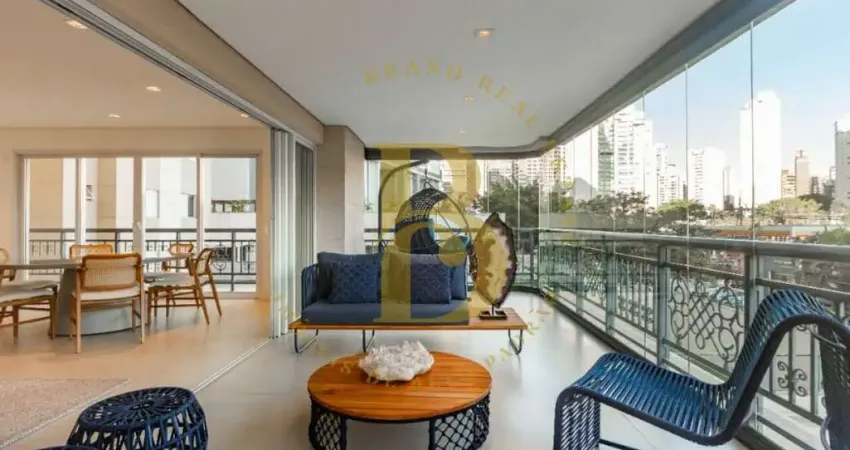 Apartamento mobiliado á venda ou locação no itaim bibi, 275m², 4 suítes, 5 vagas