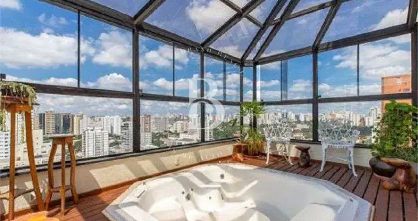 Cobertura duplex a venda em moema, 410m², 4 quartos, 4 vagas.