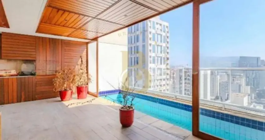 Cobertura para locação com 308m²,  4 quartos e 4 vagas no itaim bibi sp.