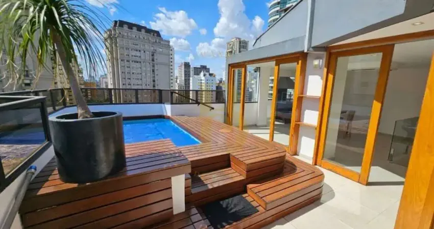 Cobertura reformada para locação de 200m², com 2 suítes e 3 vagas no itaim bibi
