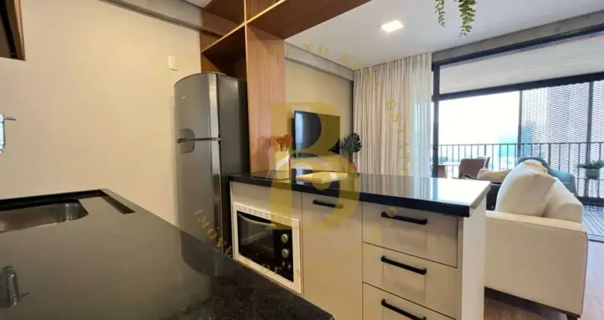 Studio totalmente mobiliado com hall privativo e estrutura completa de lazer