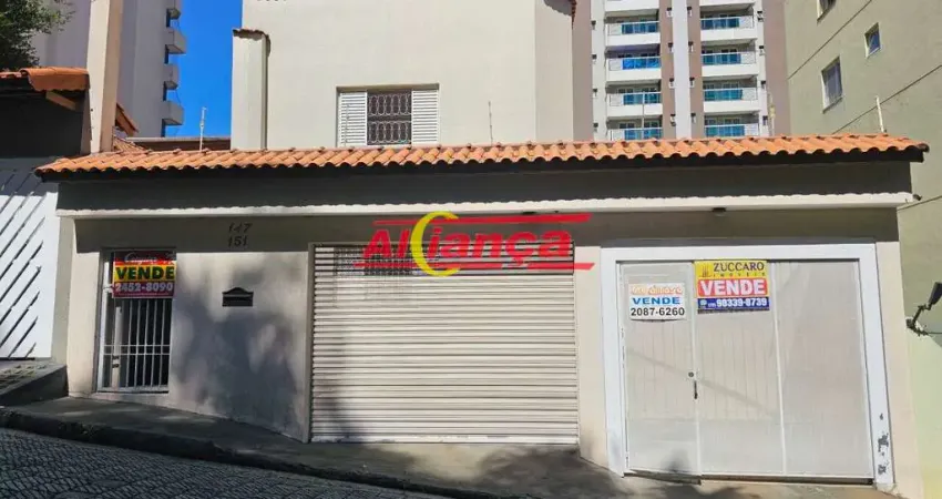 IMÓVEL COMERCIAL (4 SALAS - 85M²) E RESIDENCIAL (2 QUARTOS - 90m²) Á VENDA NO CENTRO DA VILA GALVÃO