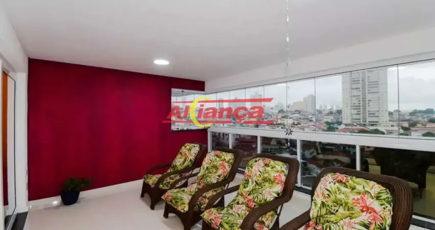 Apartamento alto padrão, 163m², 3 suítes, 3 vagas fixas, sala, área goumert, vila rosália, guarulhos